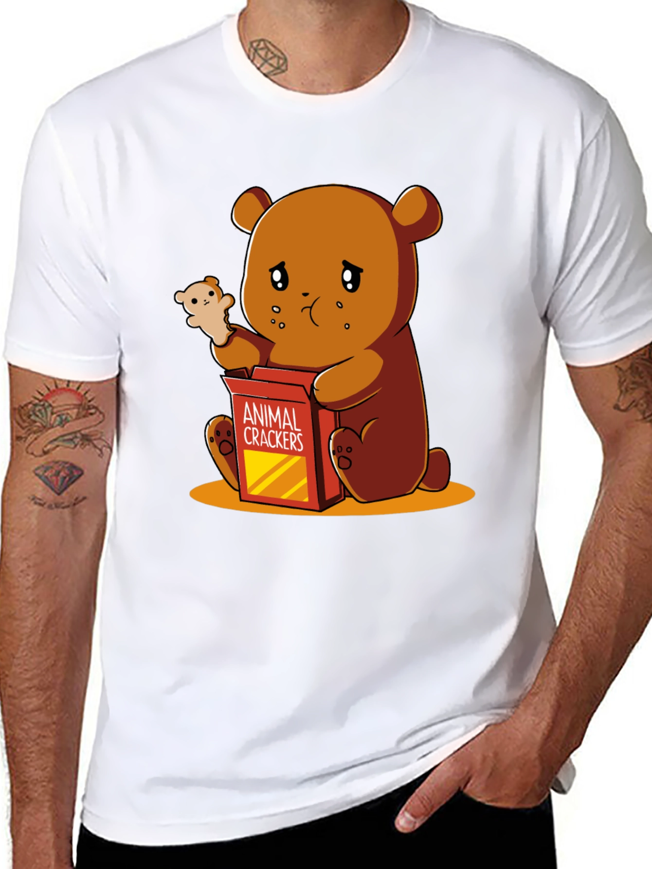Sad Bear Animal Crackers Graphic Tee
