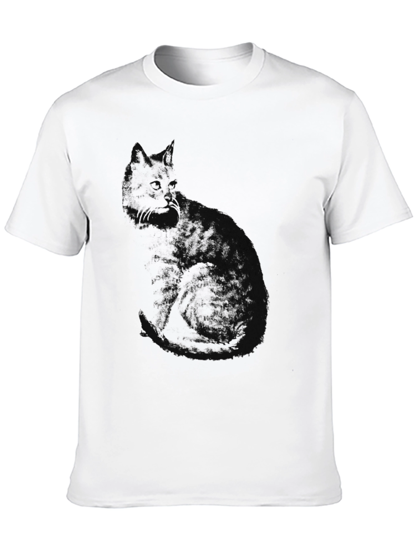 Black Cat Silhouette Graphic T-Shirt