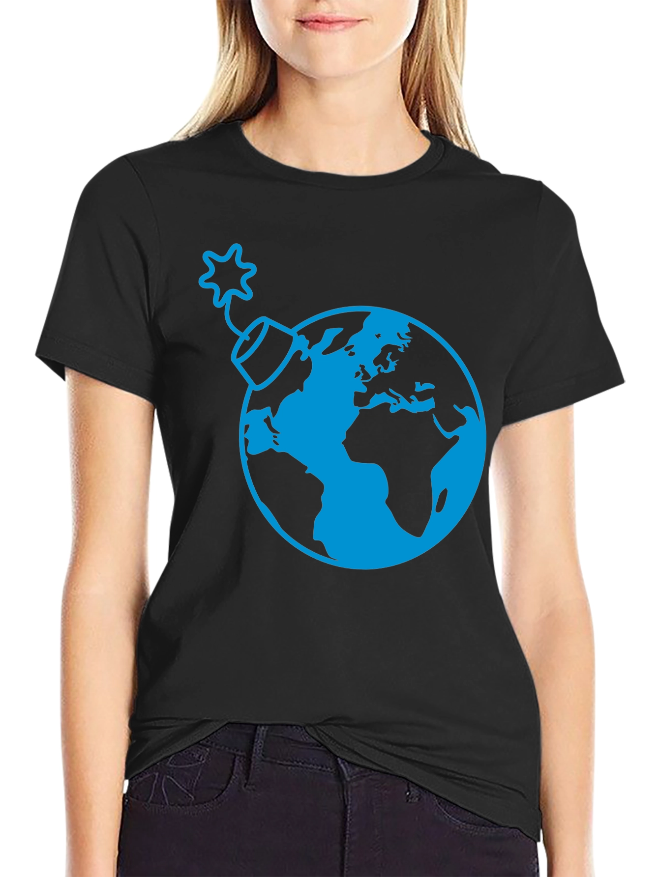 Earth Bomb Graphic Tee - Stylish Black T-Shirt