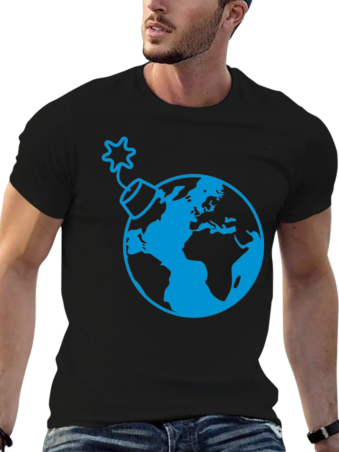 Earth Bomb Graphic Tee - Stylish Black T-Shirt