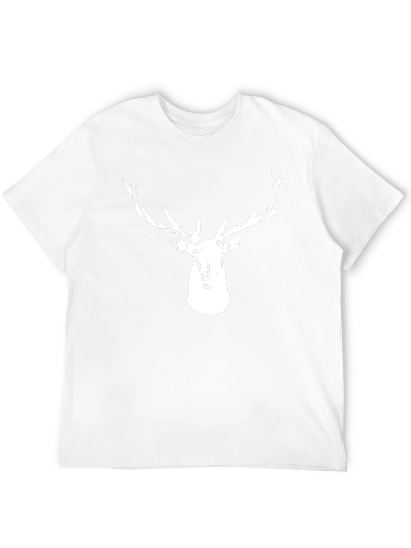 Mens Black T-Shirt with Deer Head Graphic