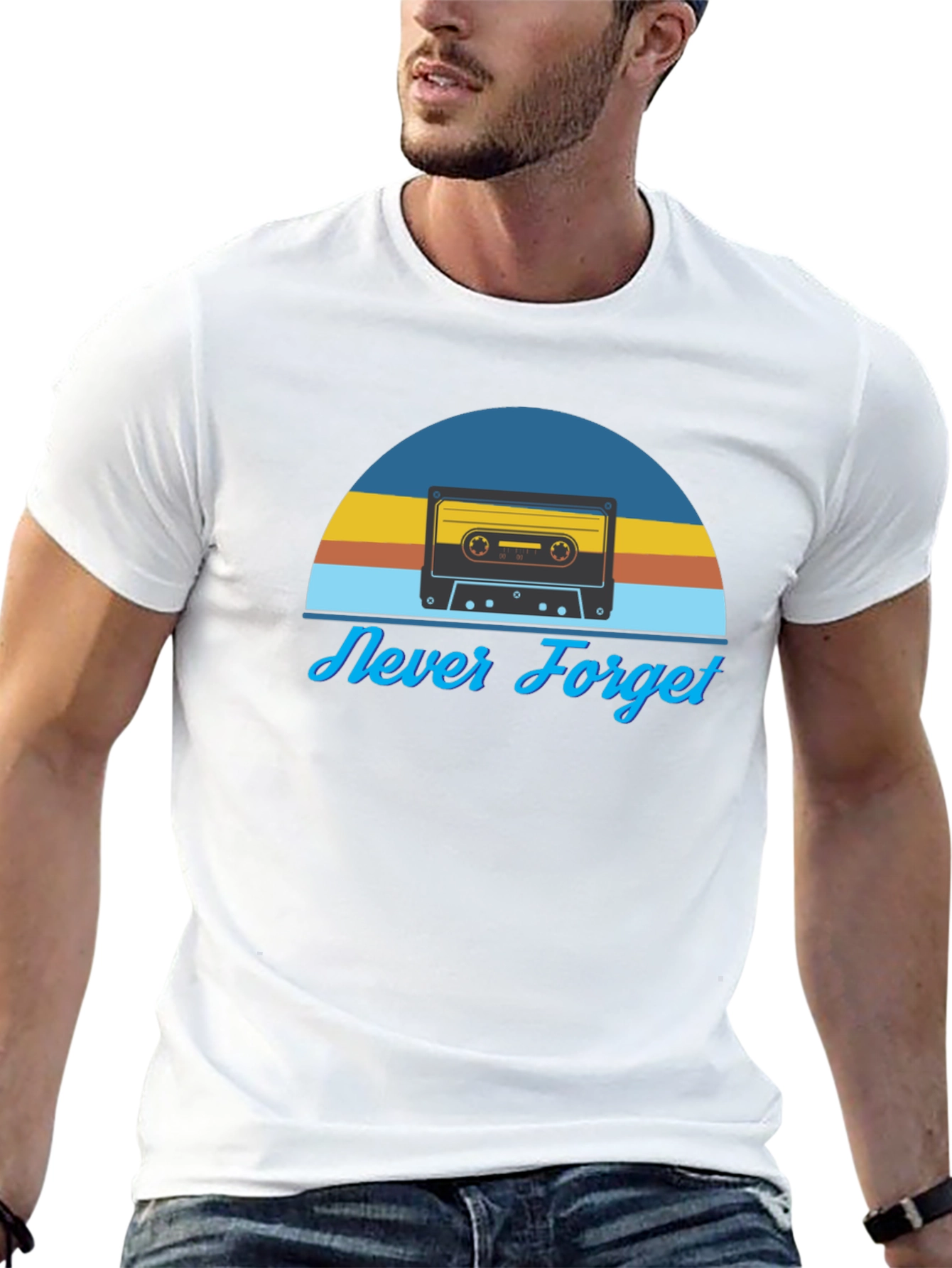 Retro Cassette Tape Graphic Tee - Never Forget