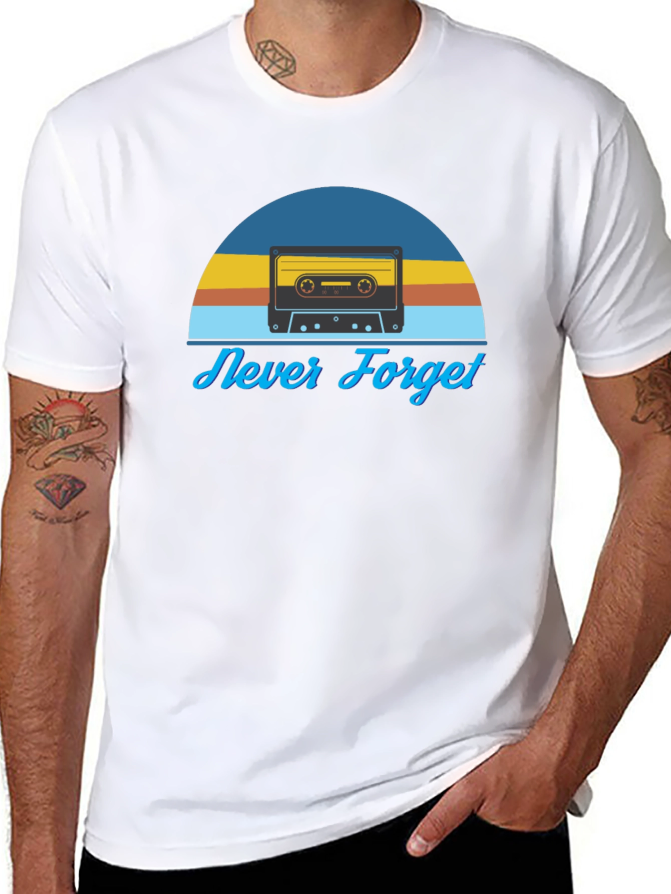 Retro Cassette Tape Graphic Tee - Never Forget