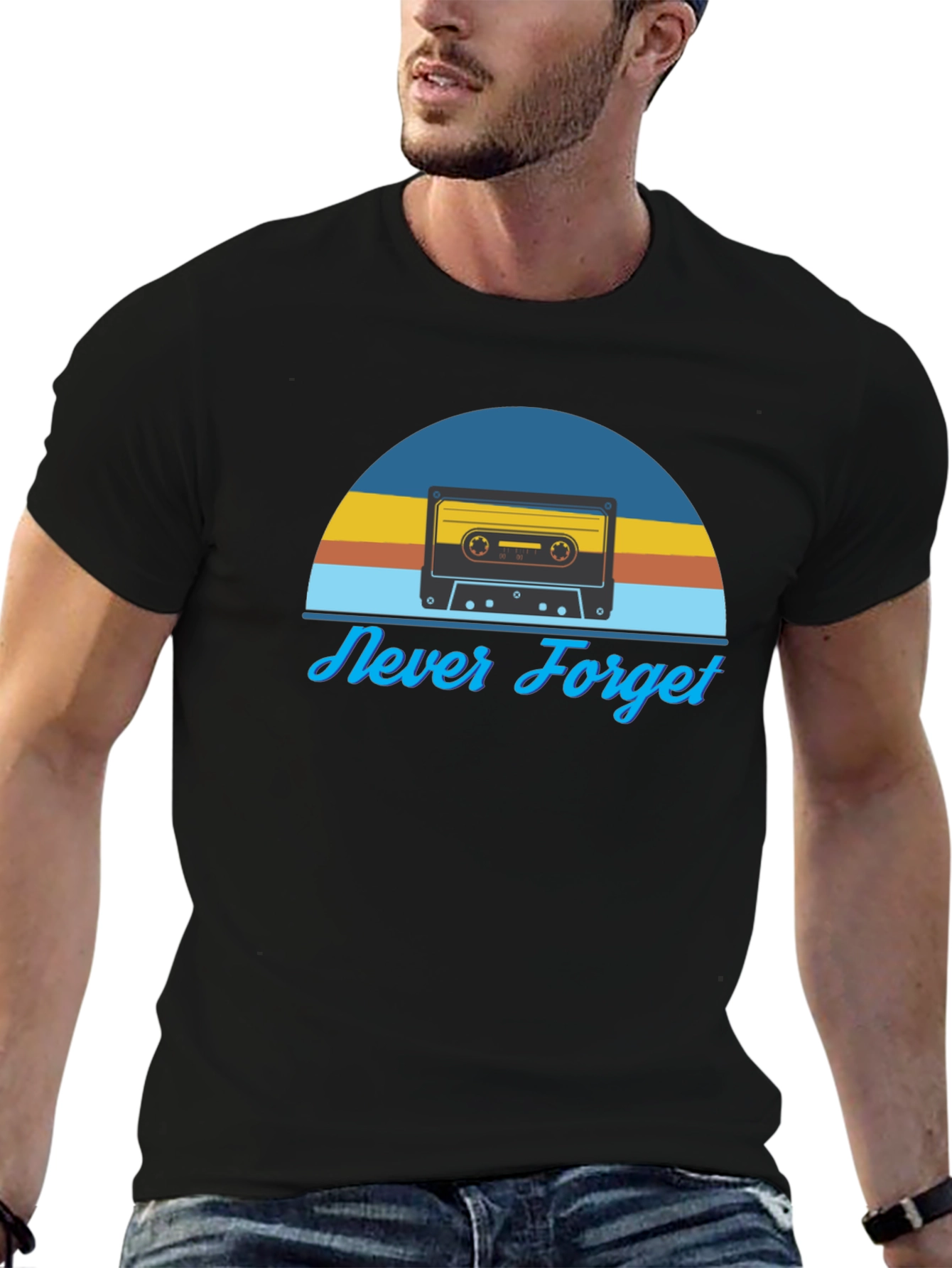 Retro Cassette Tape Graphic Tee - Never Forget