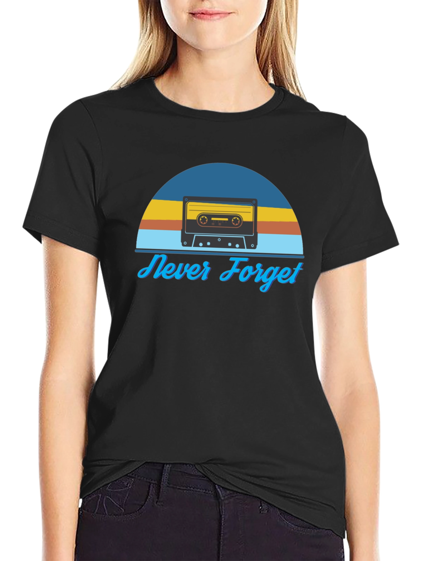 Retro Cassette Tape Graphic Tee - Never Forget