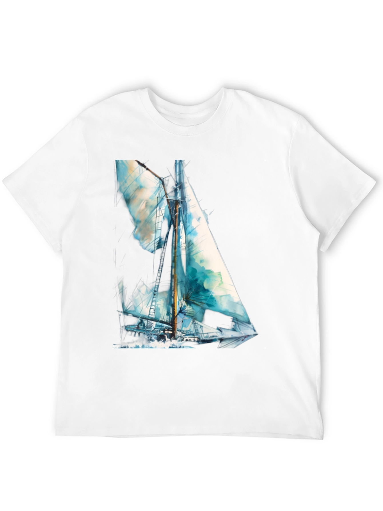 Sailboat Watercolor Graphic T-Shirt