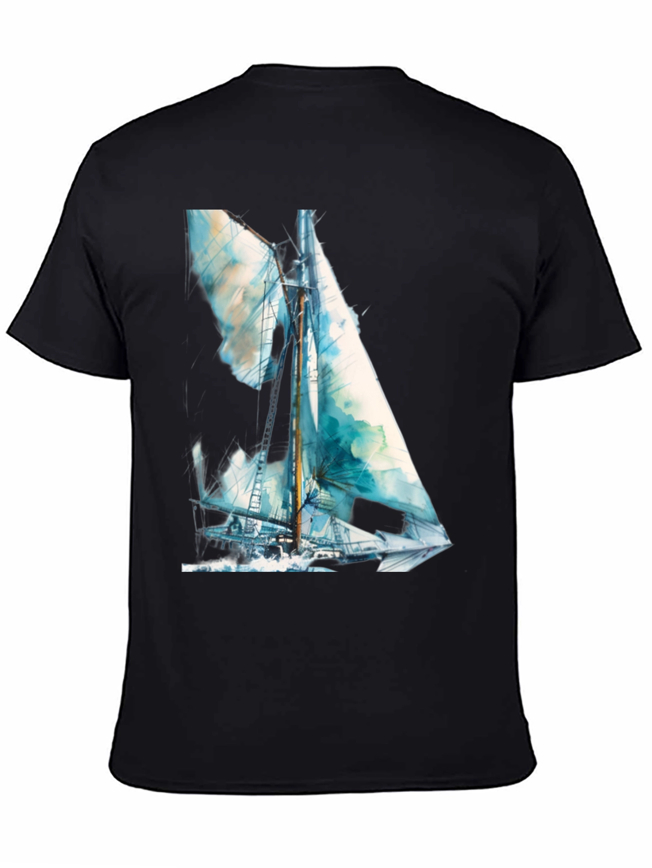 Sailboat Watercolor Graphic T-Shirt