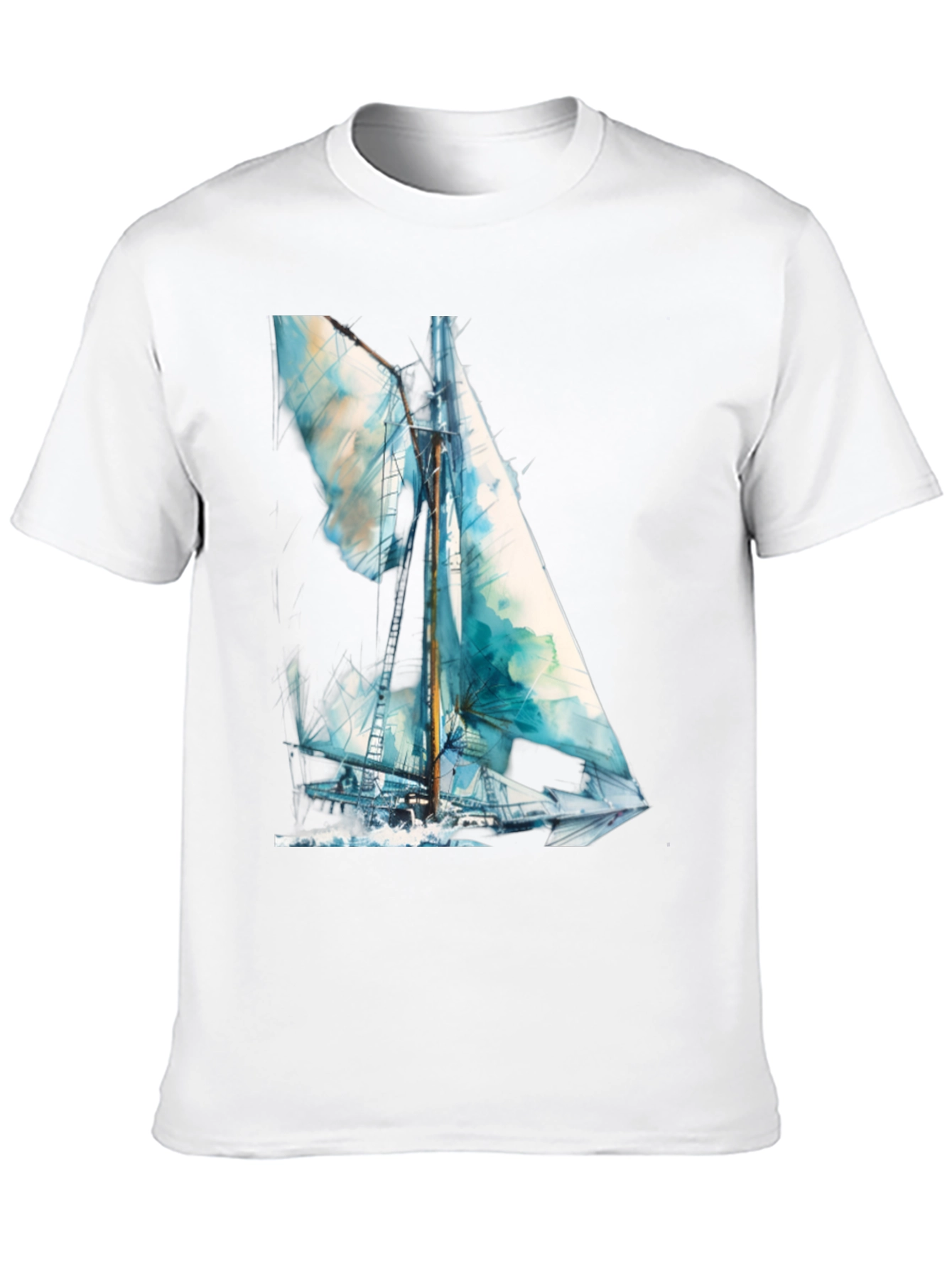 Sailboat Watercolor Graphic T-Shirt