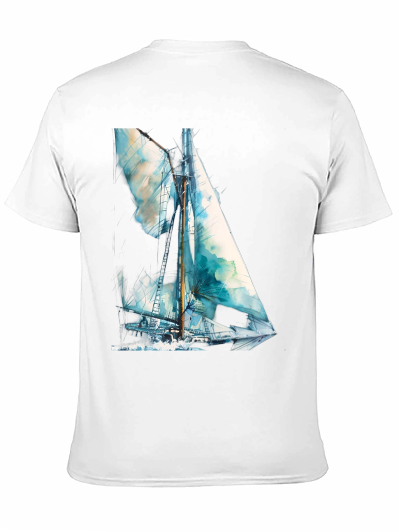 Sailboat Watercolor Graphic T-Shirt
