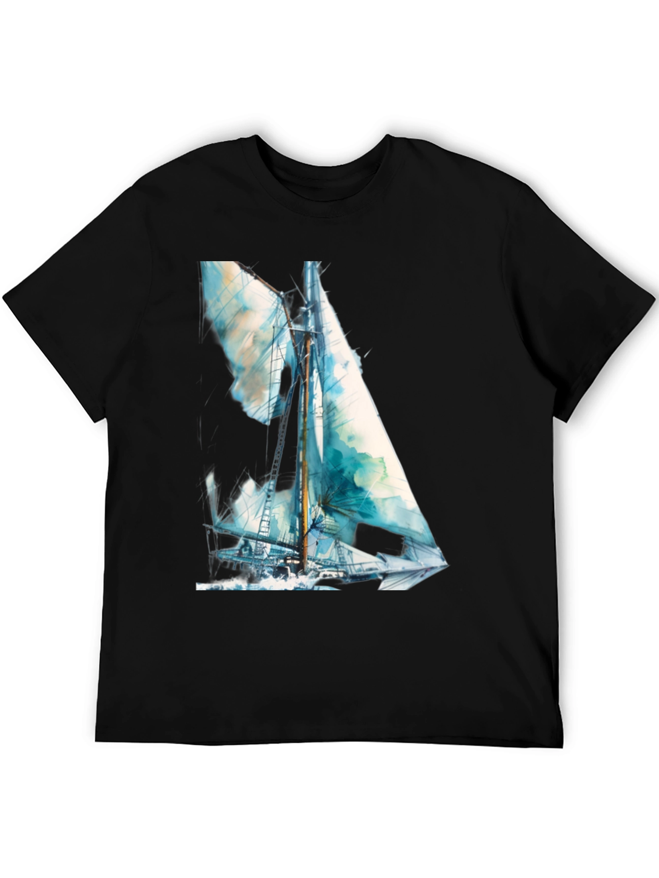 Sailboat Watercolor Graphic T-Shirt