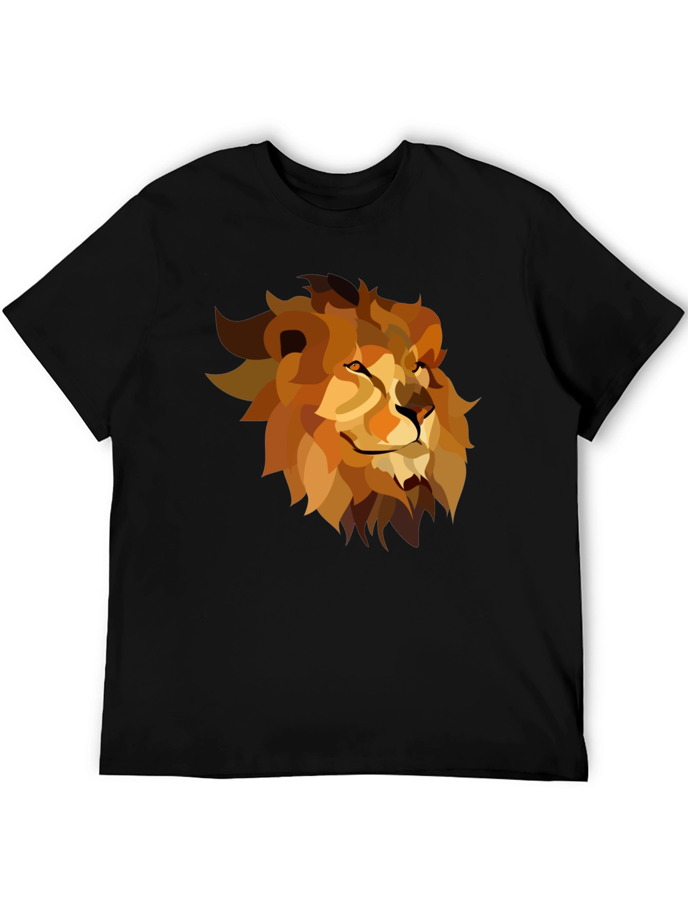 Lion Graphic Black Tee - Mens Casual Style