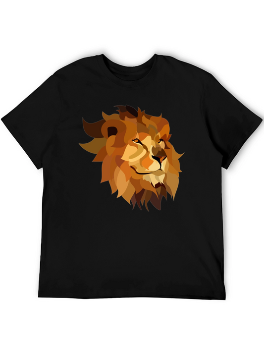 Lion Graphic Black Tee - Mens Casual Style