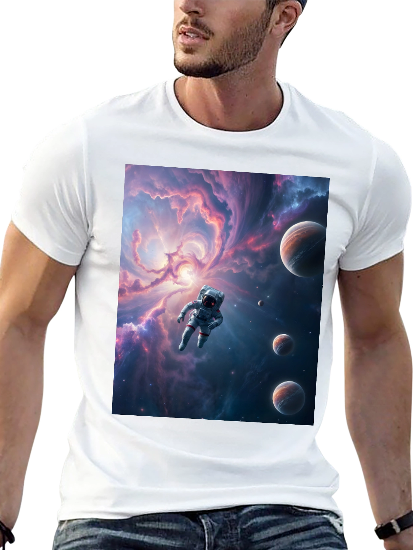 Astronaut Galaxy T-Shirt - Space Traveler Tee