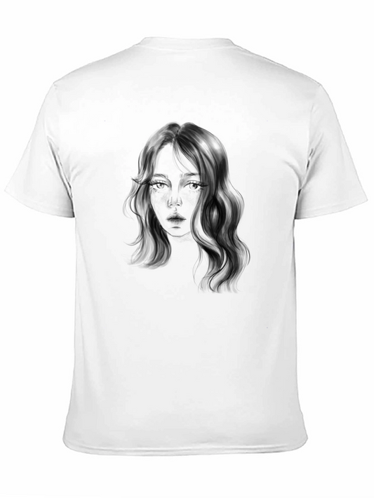 Womens Portrait Graphic Black T-Shirt