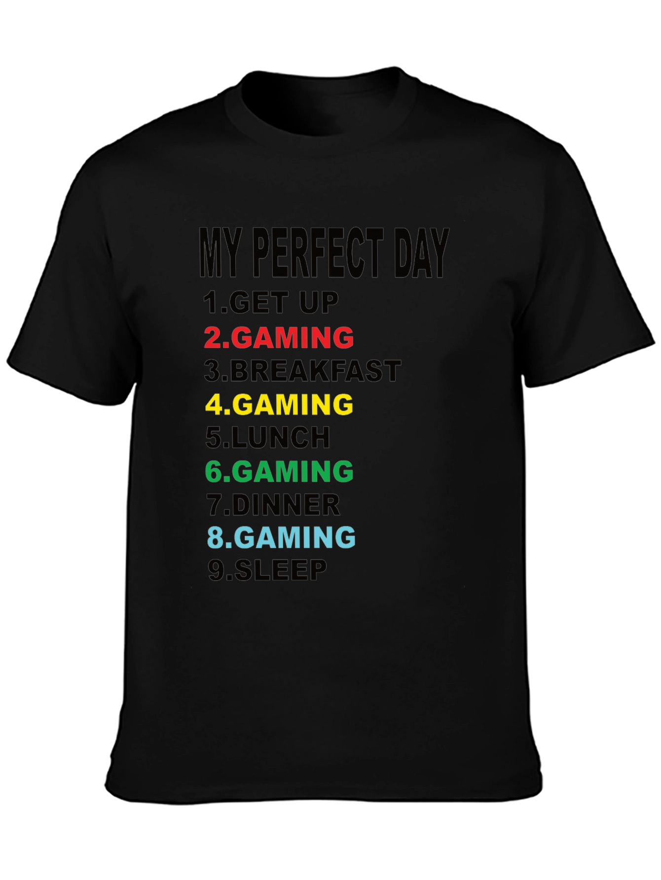 Gamers Perfect Day Graphic Tee - Black
