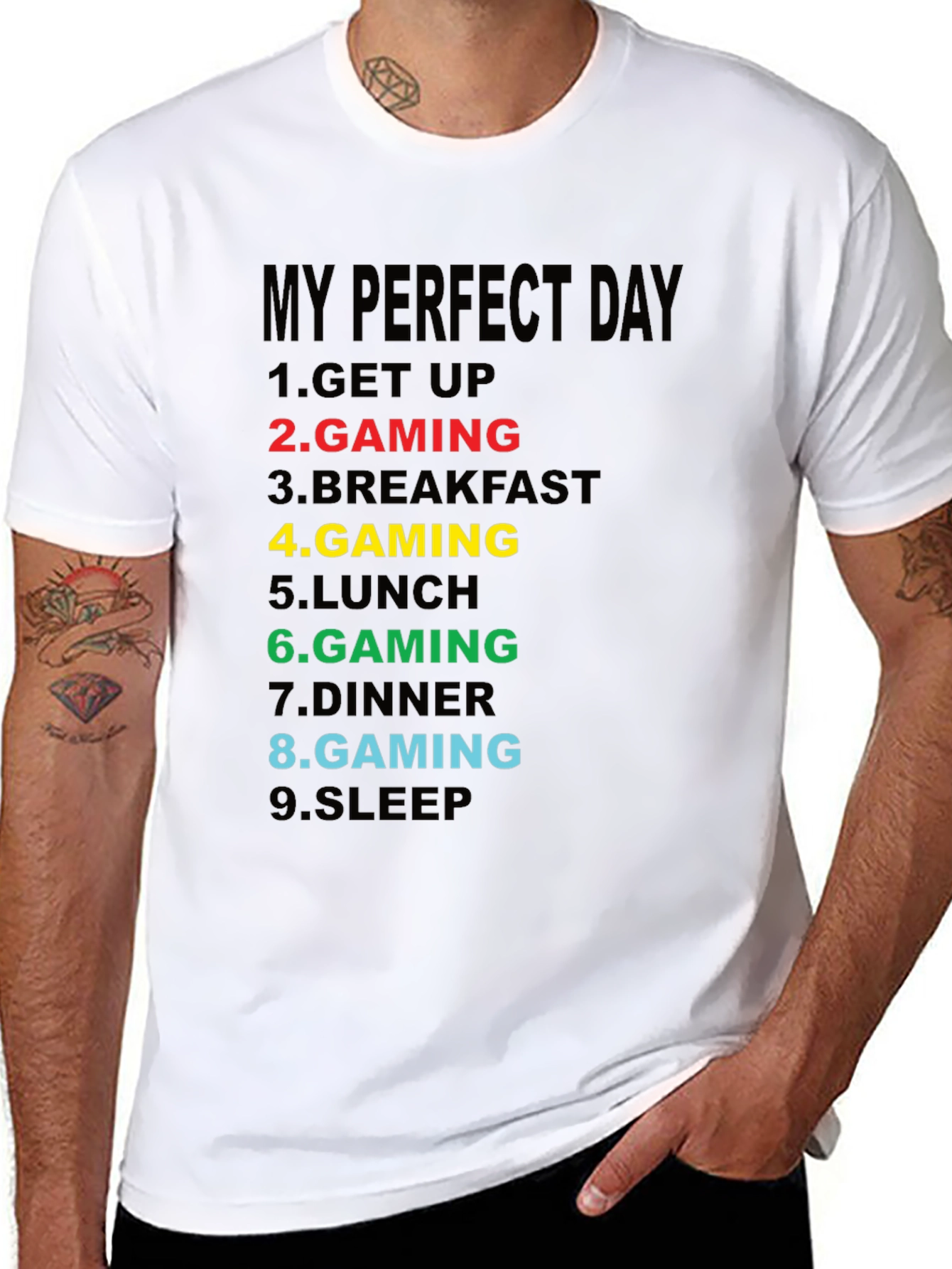 Gamers Perfect Day Graphic Tee - Black