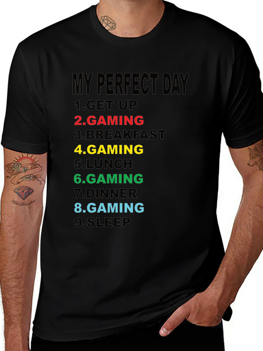 Gamers Perfect Day Graphic Tee - Black