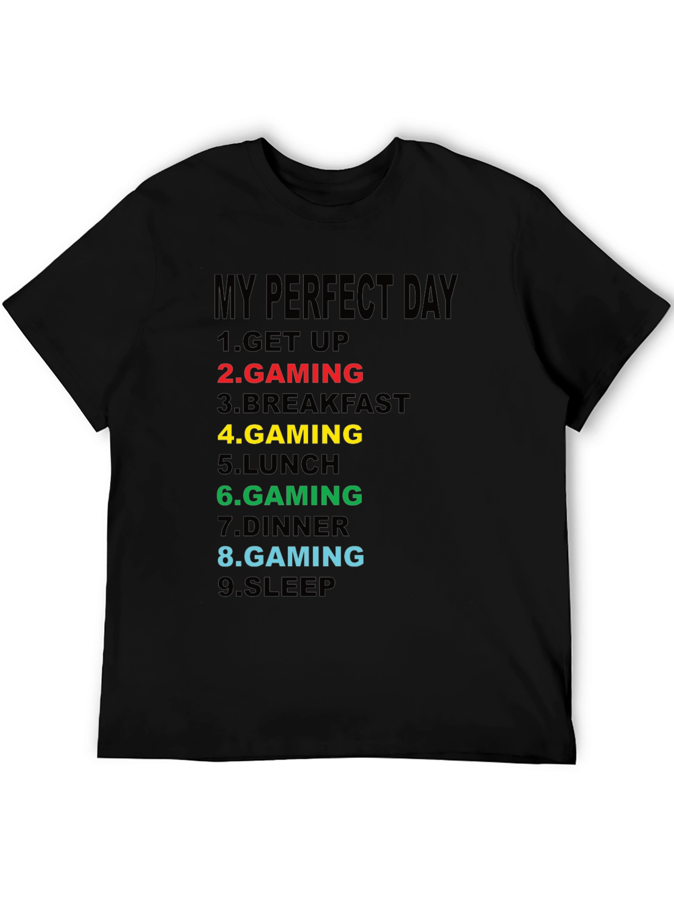 Gamers Perfect Day Graphic Tee - Black
