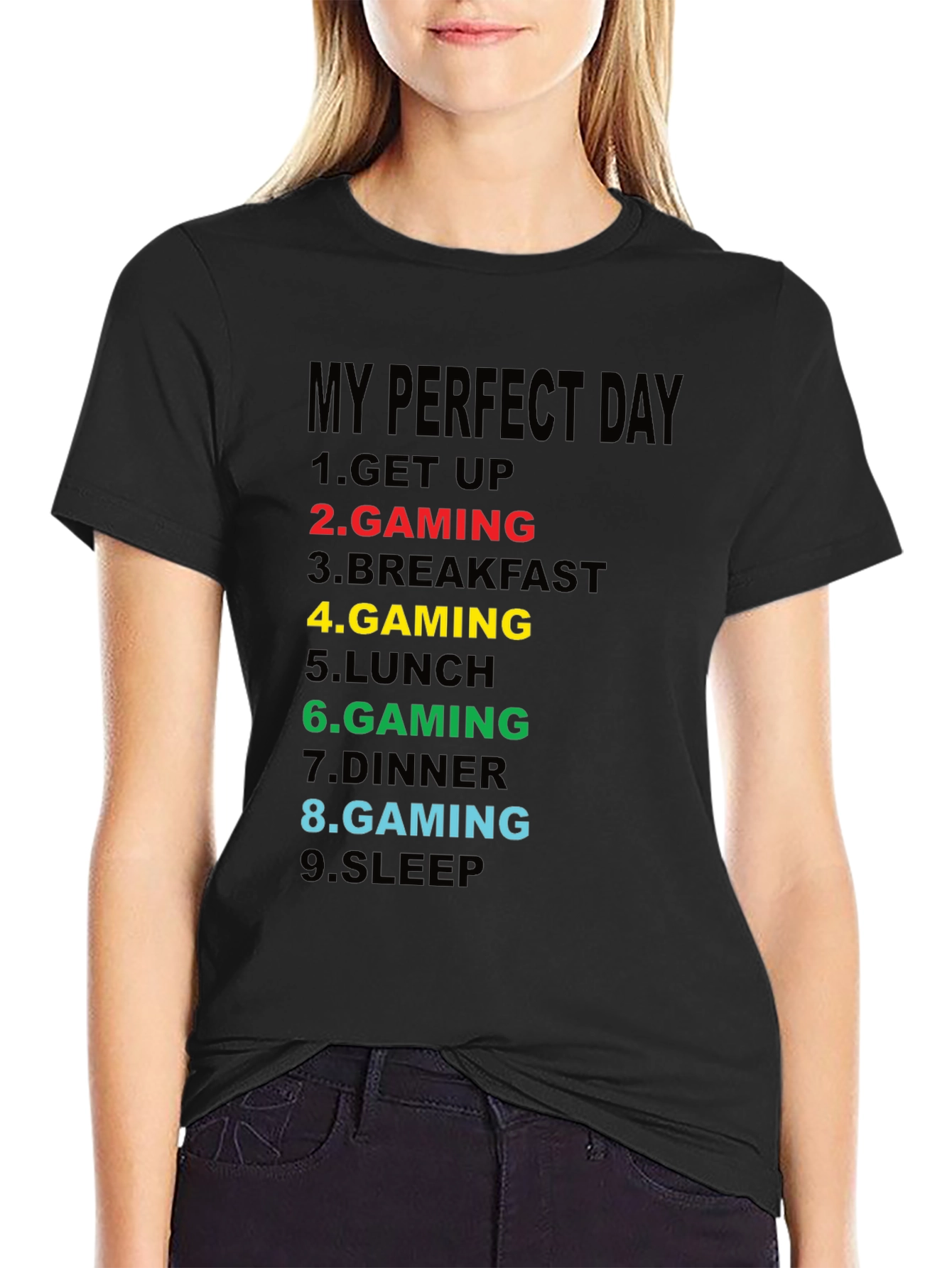 Gamers Perfect Day Graphic Tee - Black