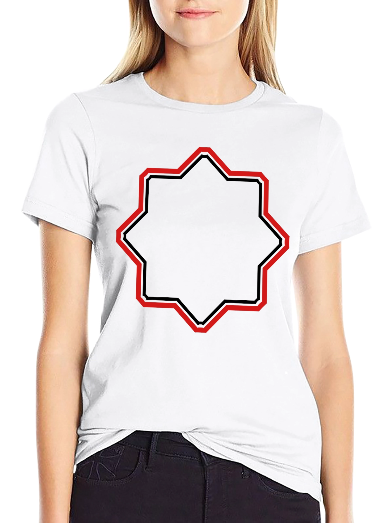 Geometric Star Graphic Tee - Modern Style