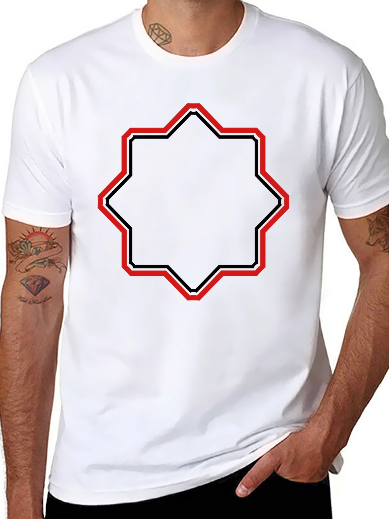 Geometric Star Graphic Tee - Modern Style