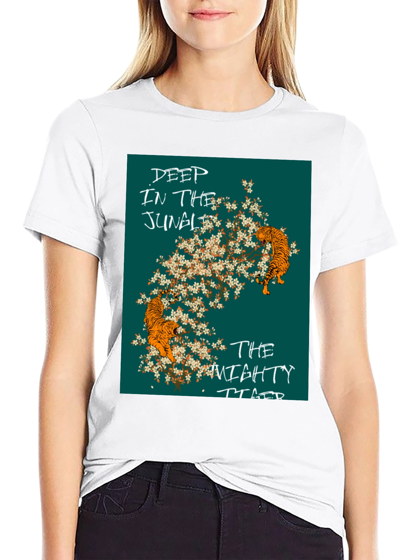 Jungle Tiger Graphic Tee - Stylish Mens Black T-Shirt