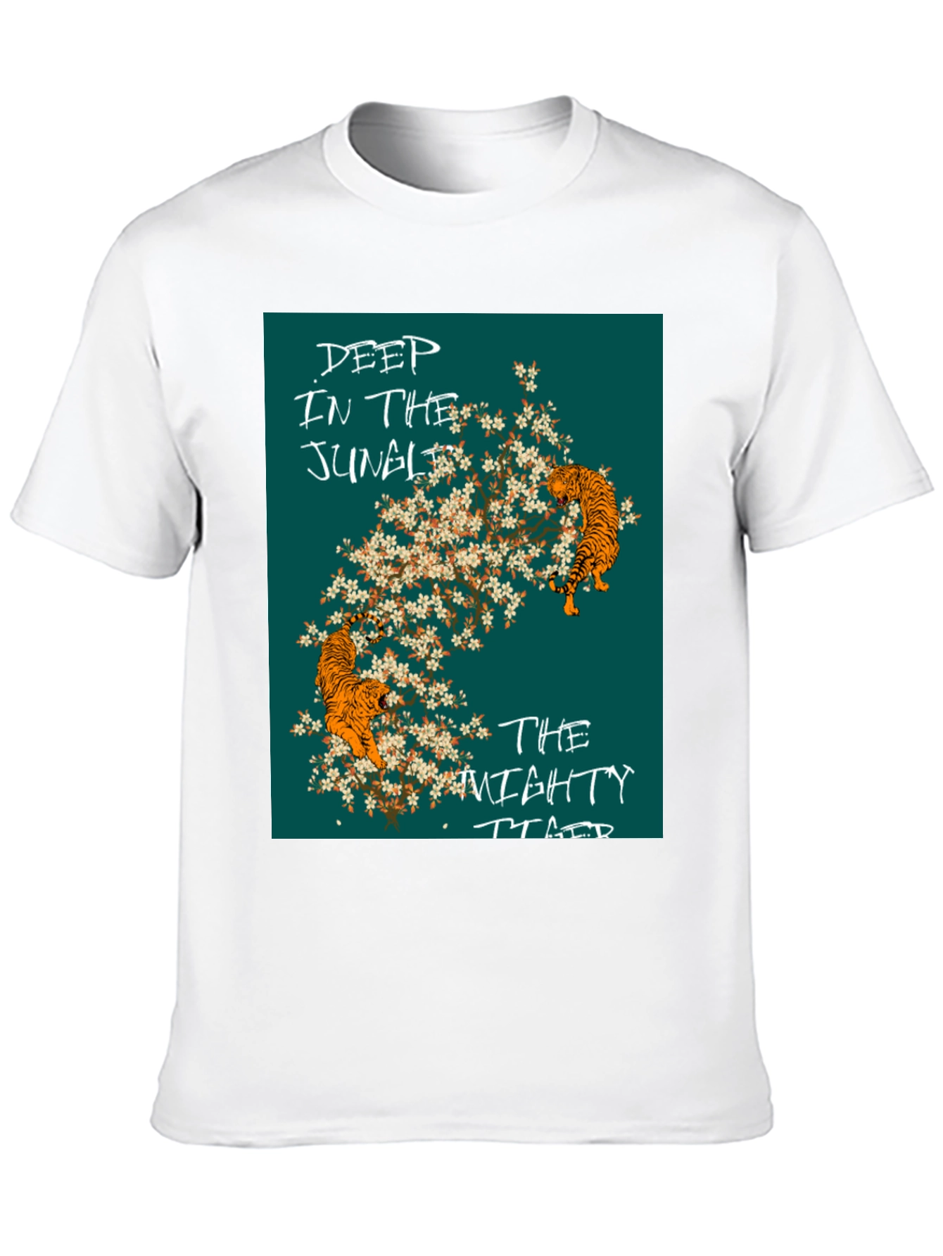 Jungle Tiger Graphic Tee - Stylish Mens Black T-Shirt
