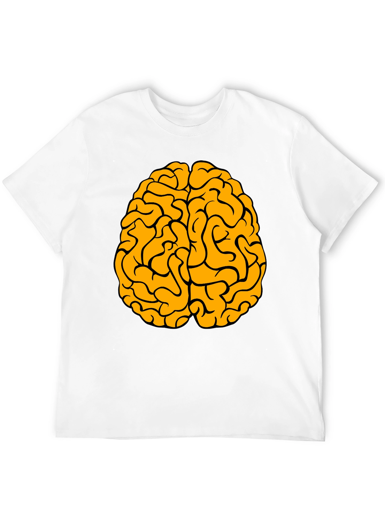 Brain Graphic Tee - Black Cotton Crew Neck T-Shirt