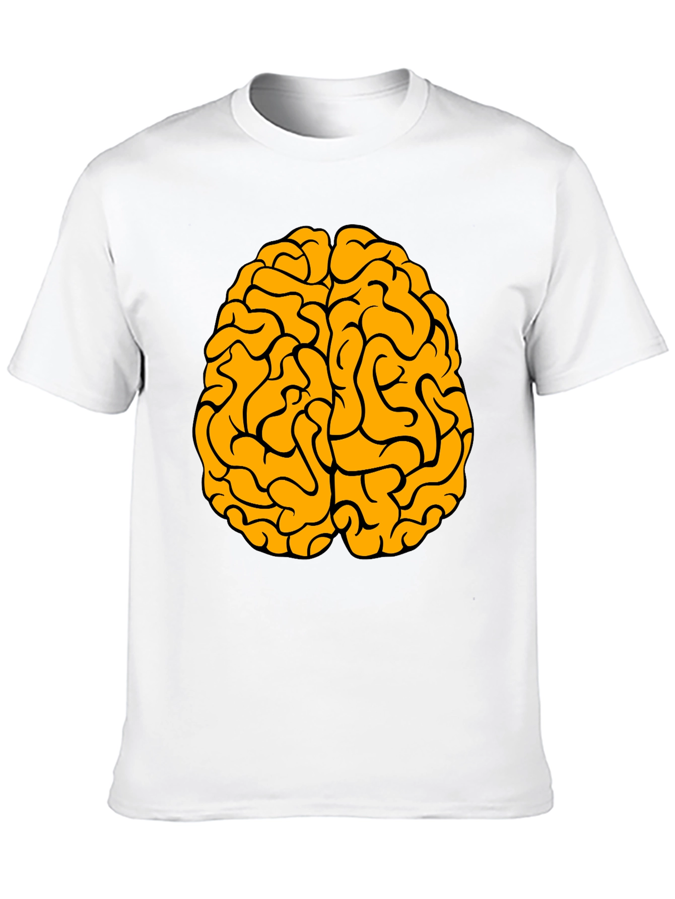 Brain Graphic Tee - Black Cotton Crew Neck T-Shirt