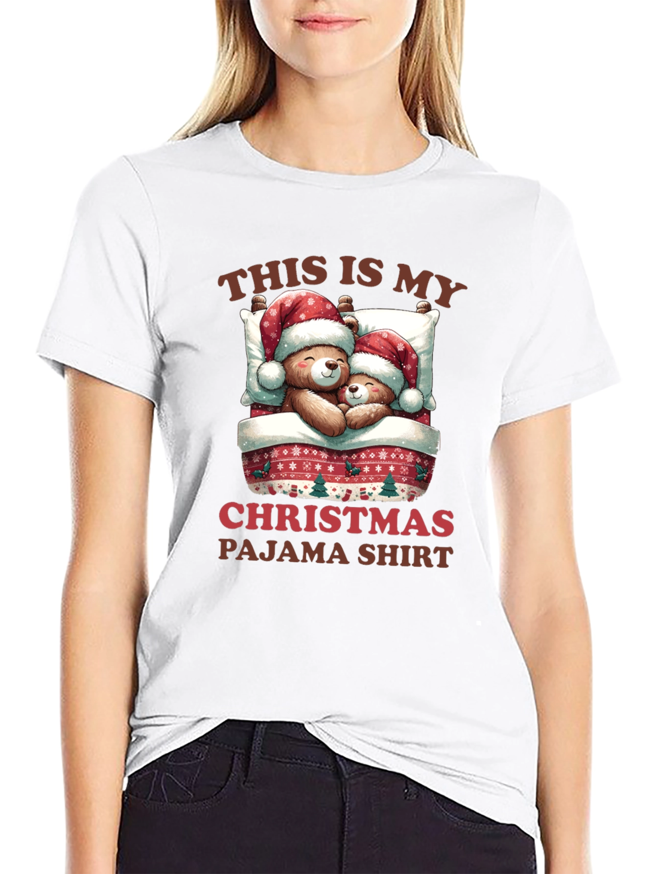 Christmas Pajama Shirt - Teddy Bear Holiday Apparel