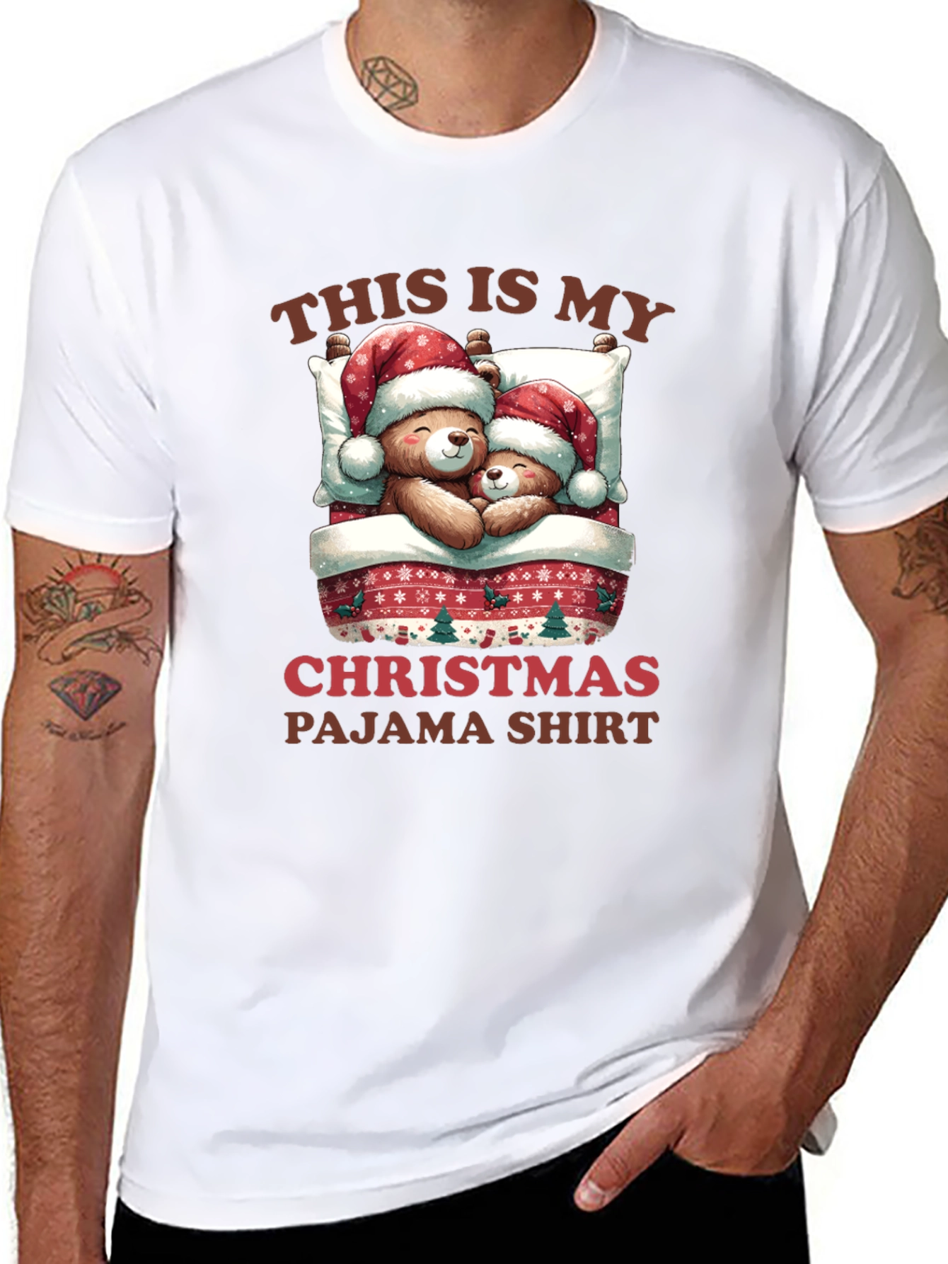 Christmas Pajama Shirt - Teddy Bear Holiday Apparel