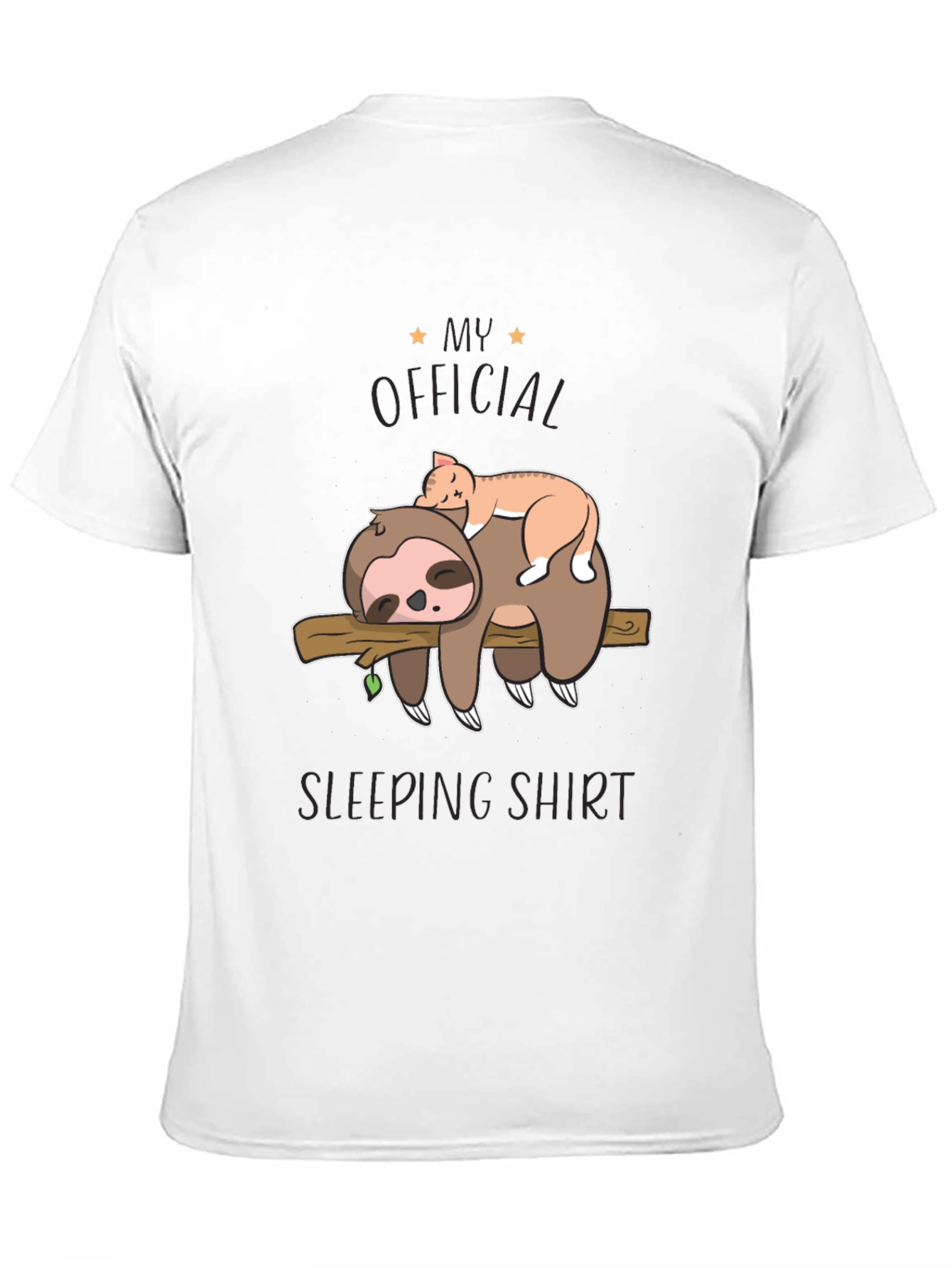 Sloth & Cat Sleeping Shirt - Official Sleepwear
