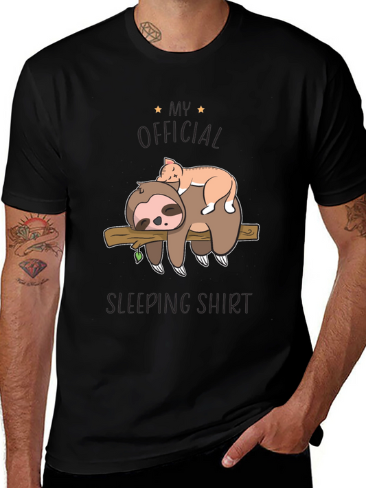 Sloth & Cat Sleeping Shirt - Official Sleepwear
