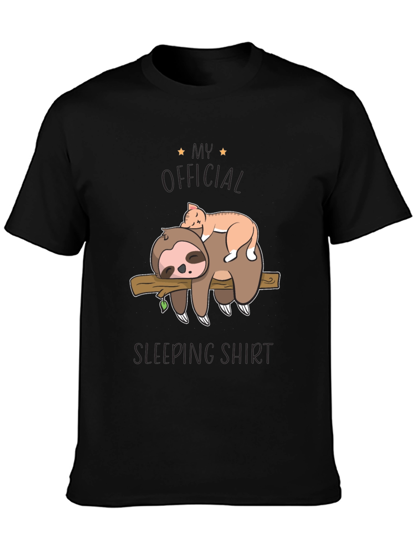 Sloth & Cat Sleeping Shirt - Official Sleepwear