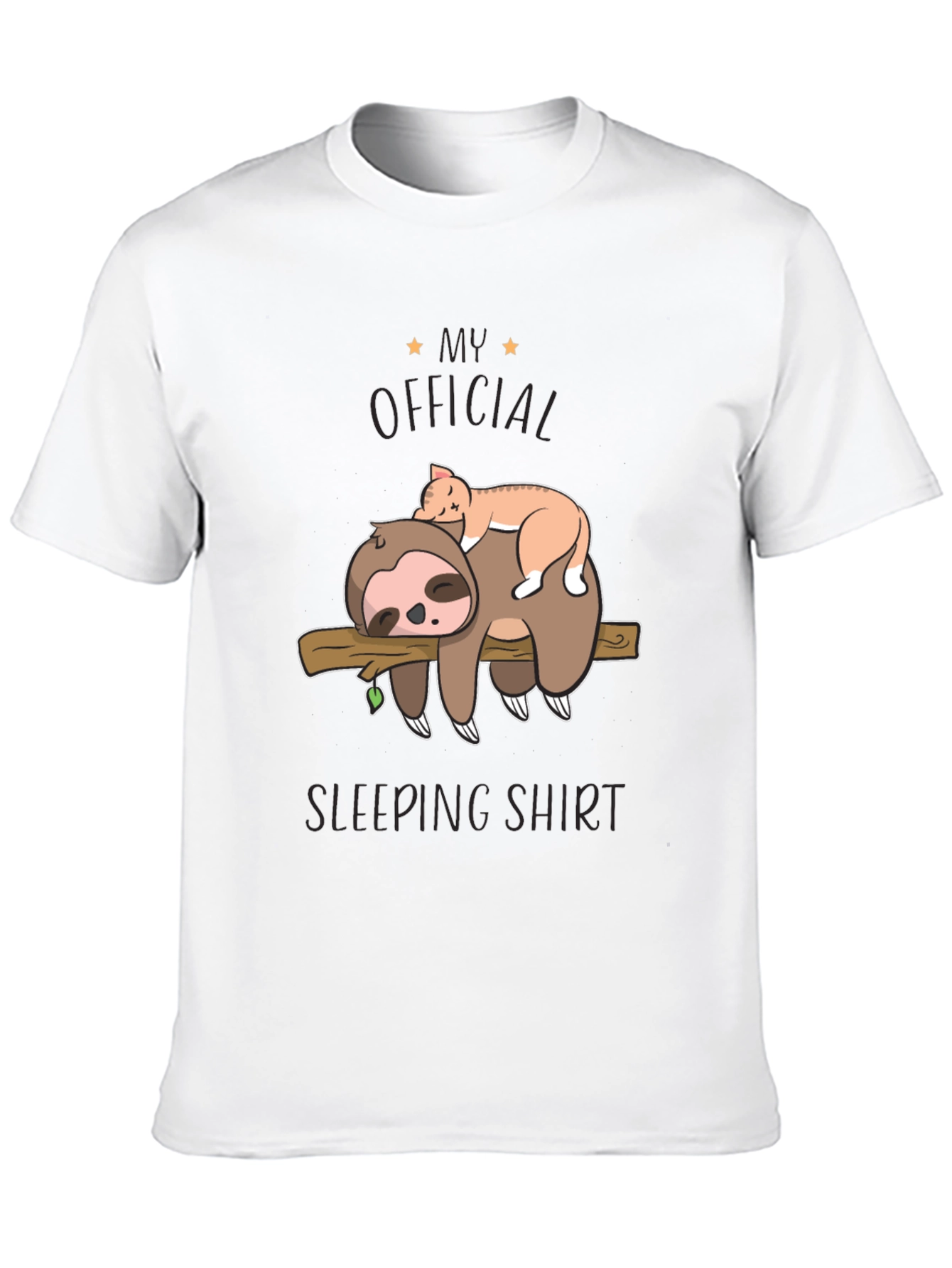 Sloth & Cat Sleeping Shirt - Official Sleepwear