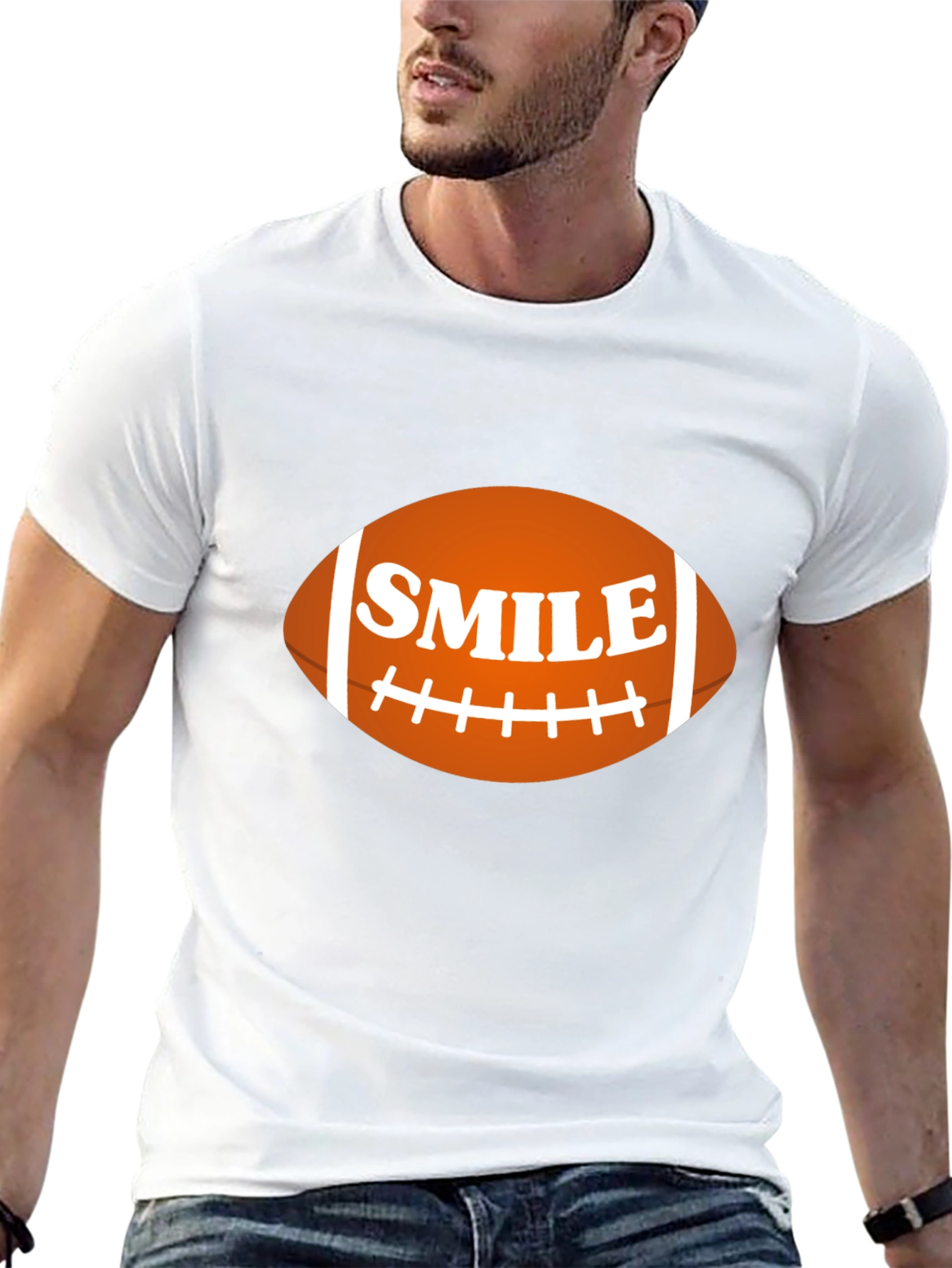 Smile Football Graphic T-Shirt