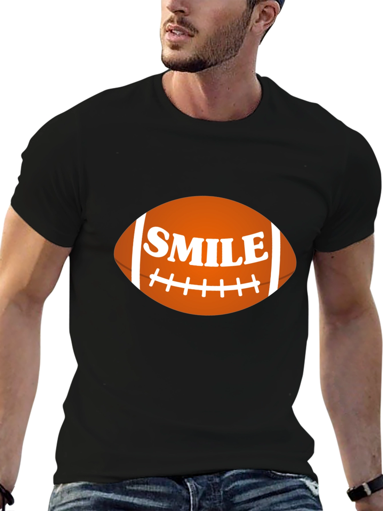 Smile Football Graphic T-Shirt