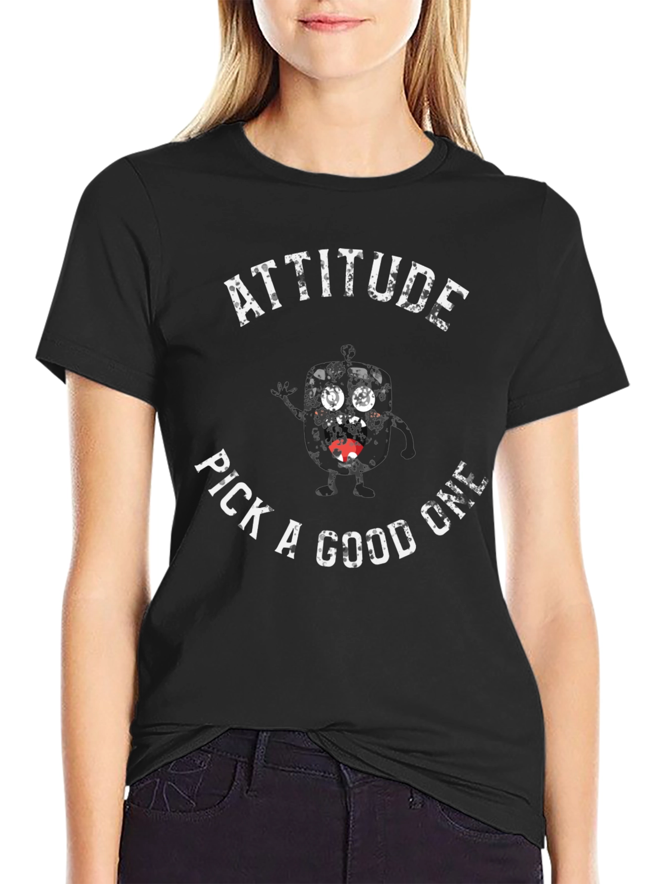 Attitude Pick A Good One Black Graphic Tee