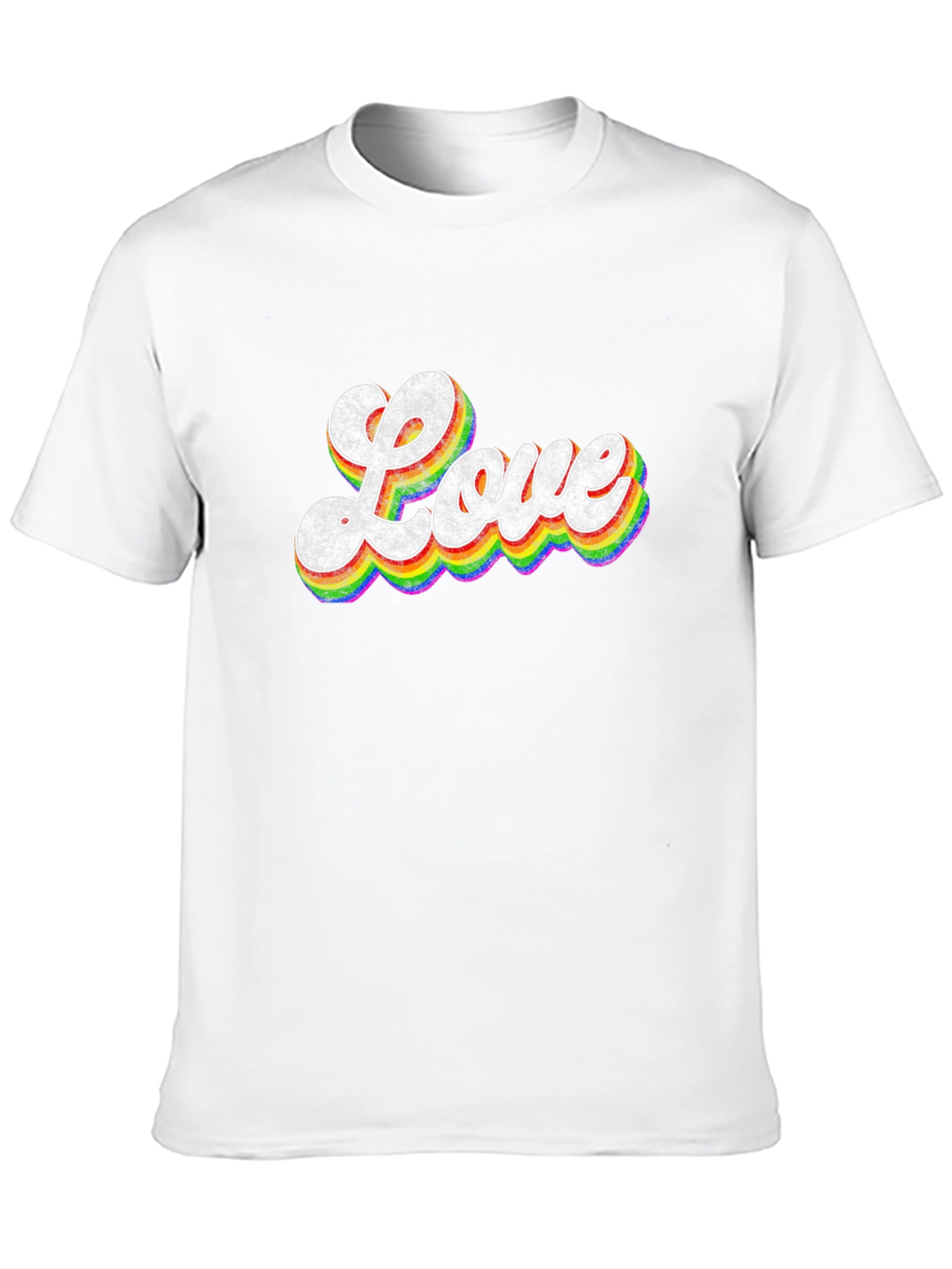Retro Love Rainbow Graphic T-Shirt