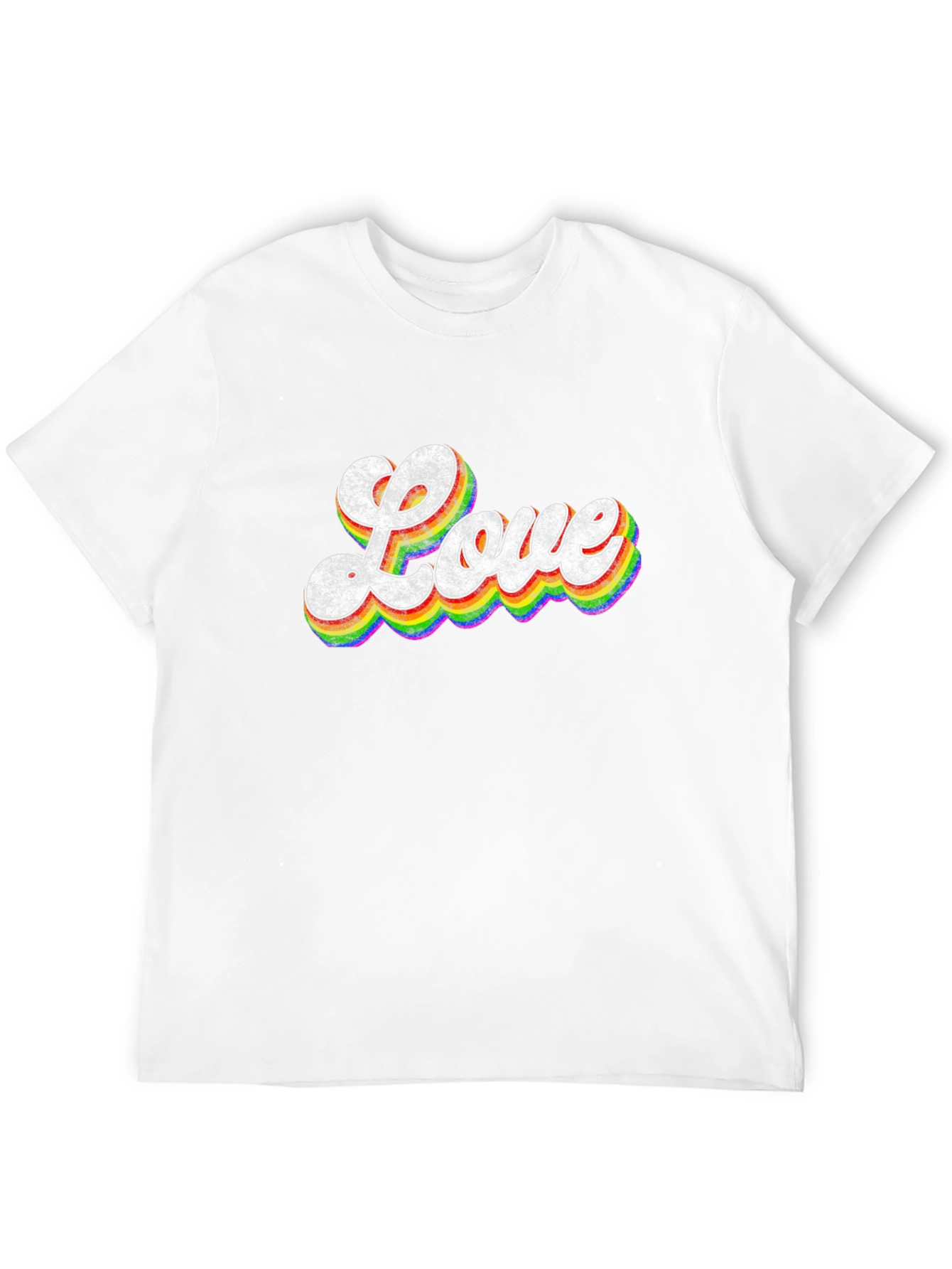 Retro Love Rainbow Graphic T-Shirt