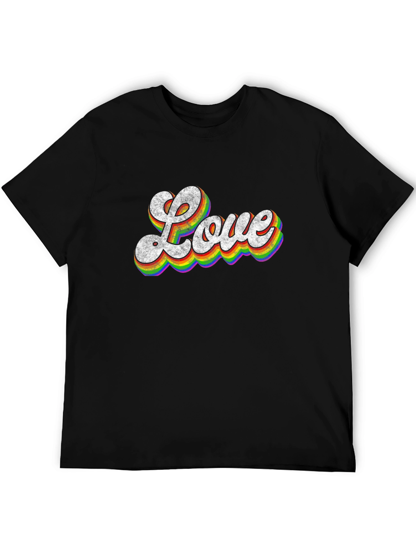 Retro Love Rainbow Graphic T-Shirt