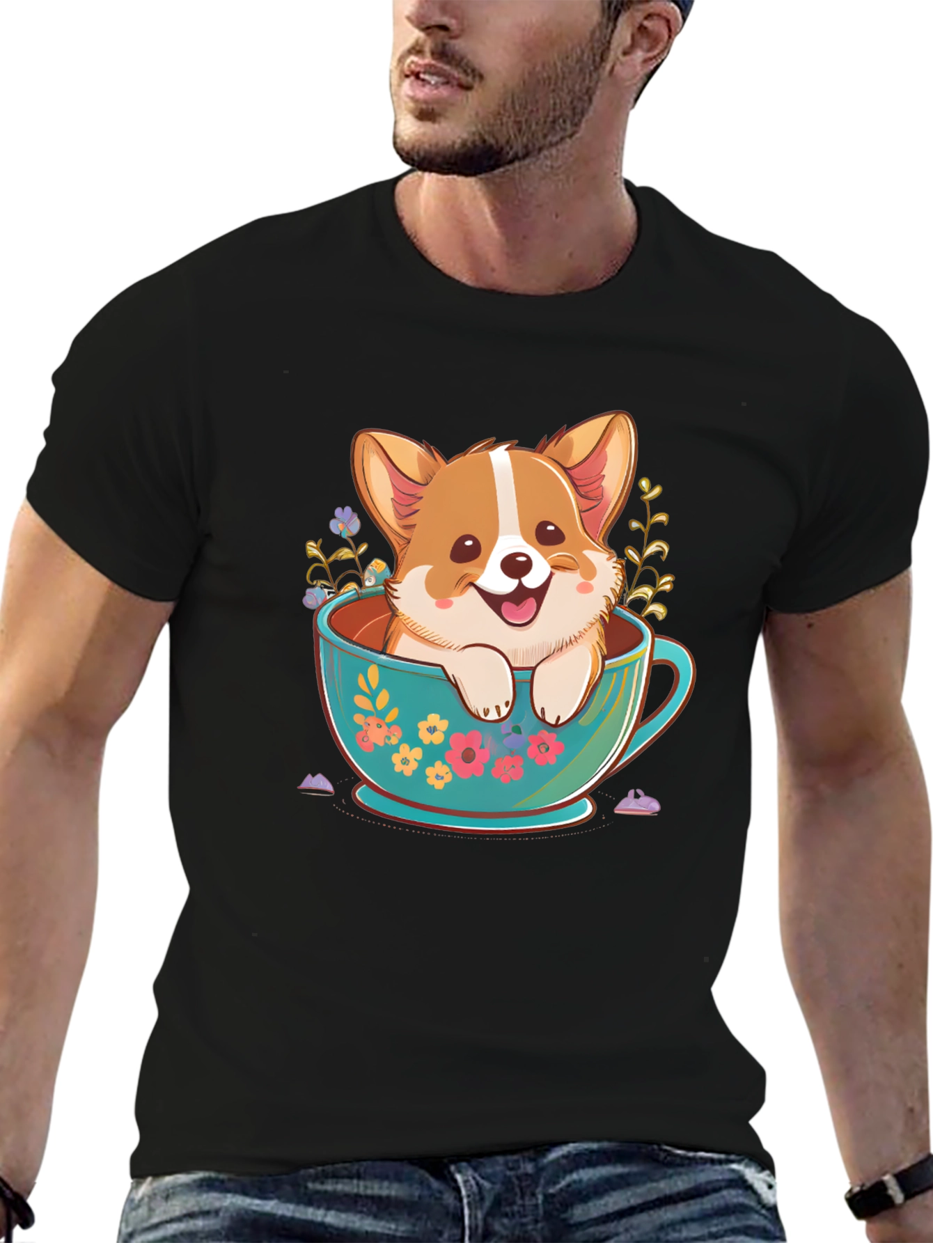 Corgi in Teacup Graphic Tee