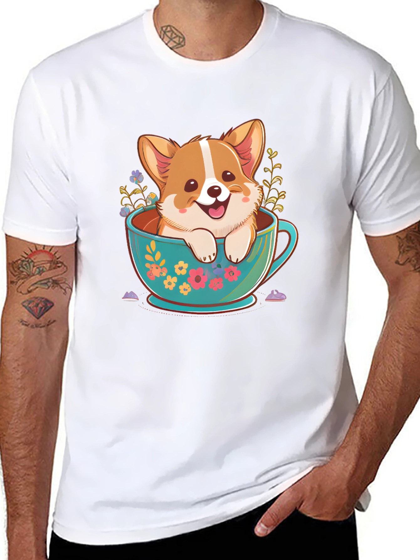 Corgi in Teacup Graphic Tee