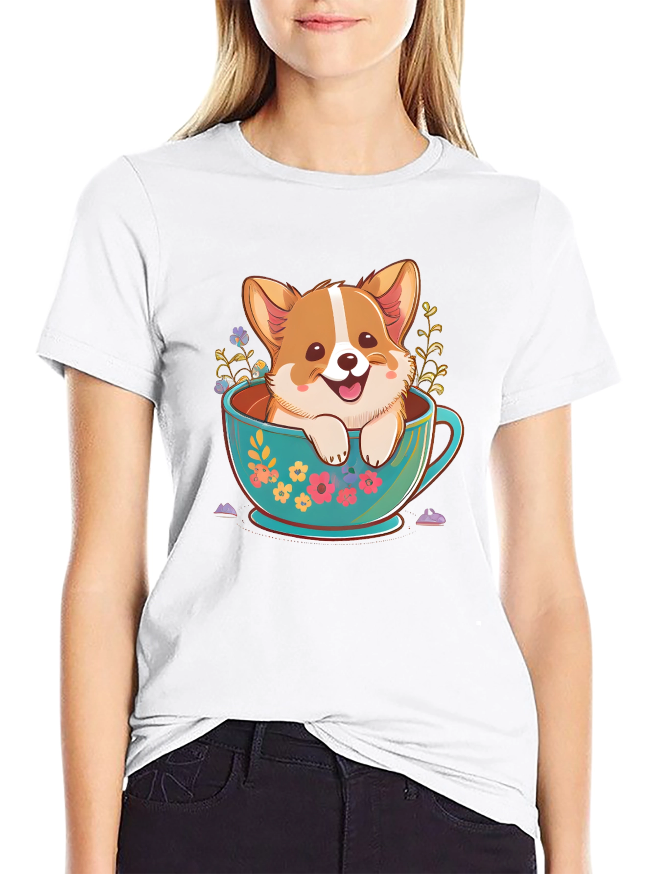 Corgi in Teacup Graphic Tee