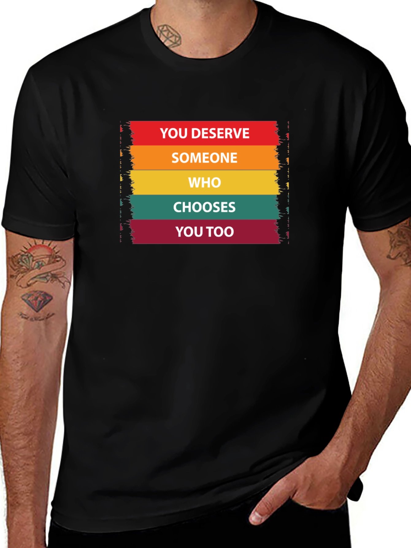 You Deserve Someone Tee - Black Cotton Graphic T-Shirt
