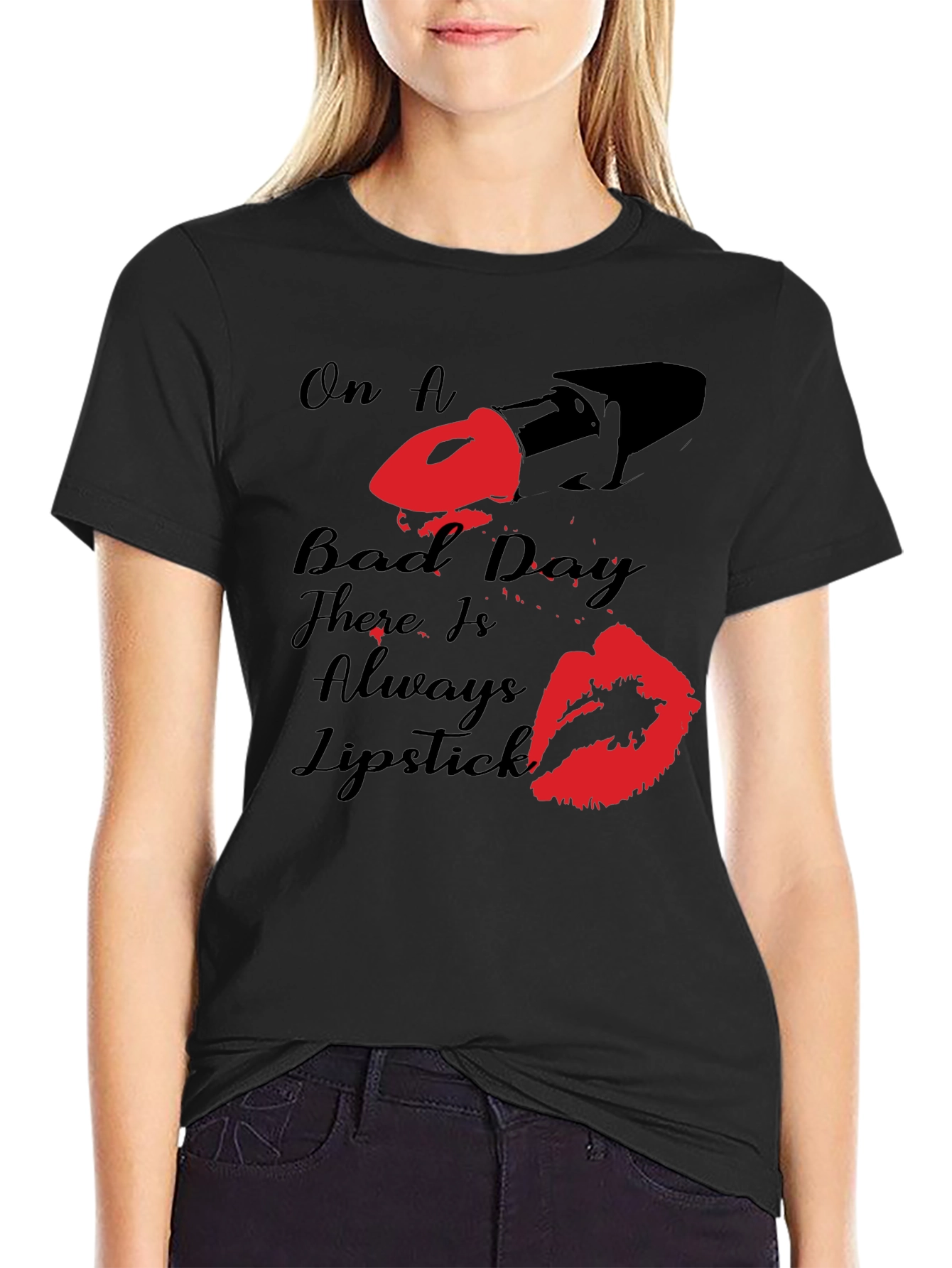 On A Bad Day Lipstick T-Shirt