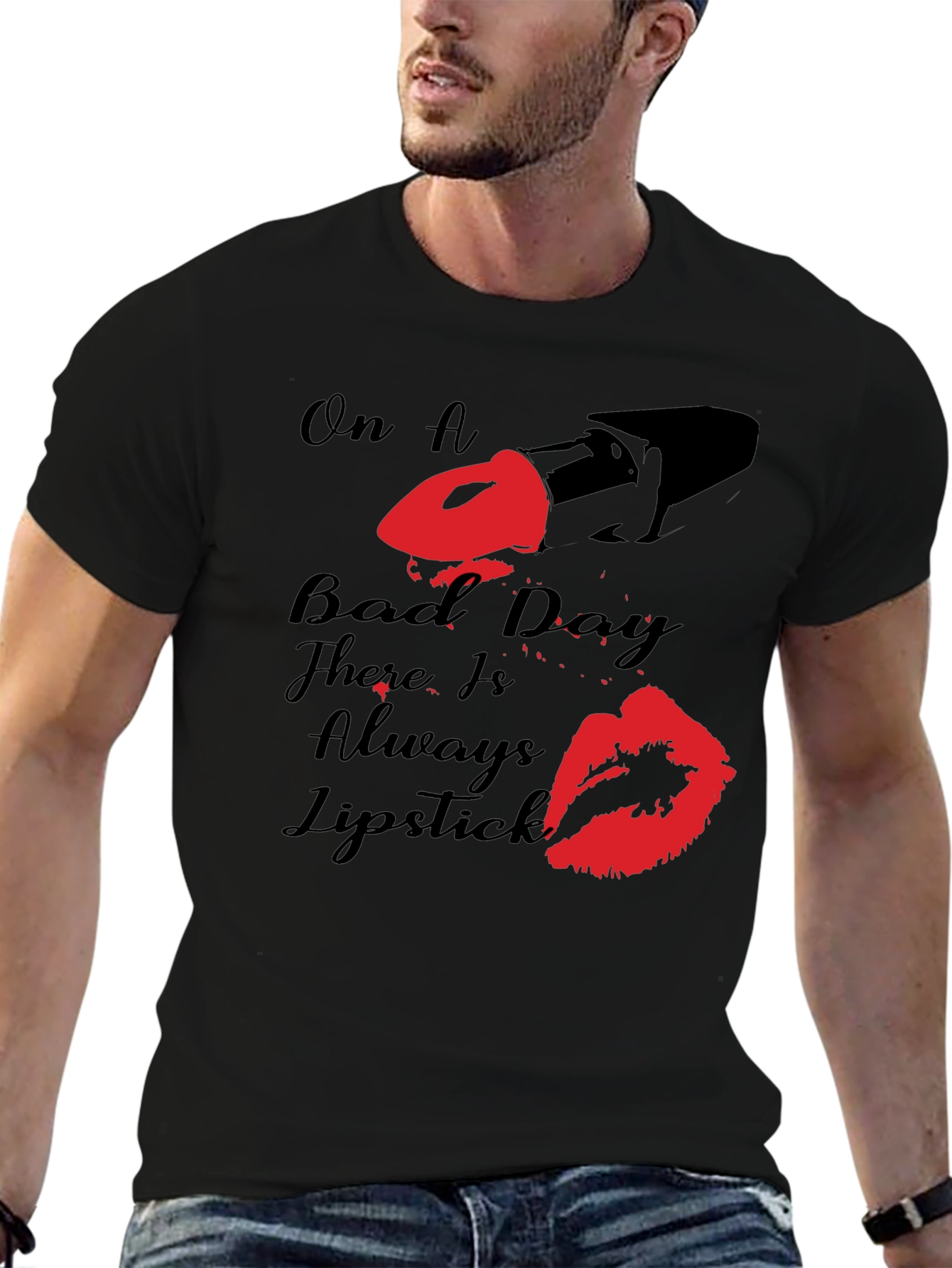 On A Bad Day Lipstick T-Shirt