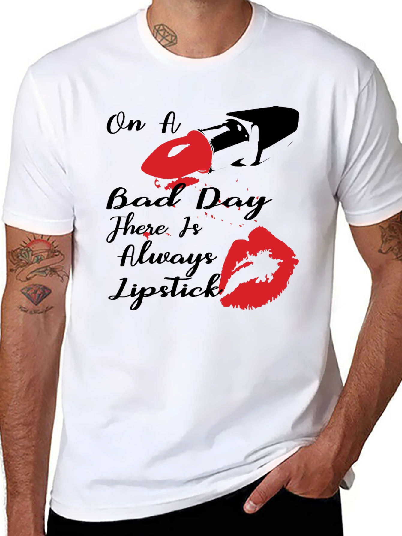 On A Bad Day Lipstick T-Shirt