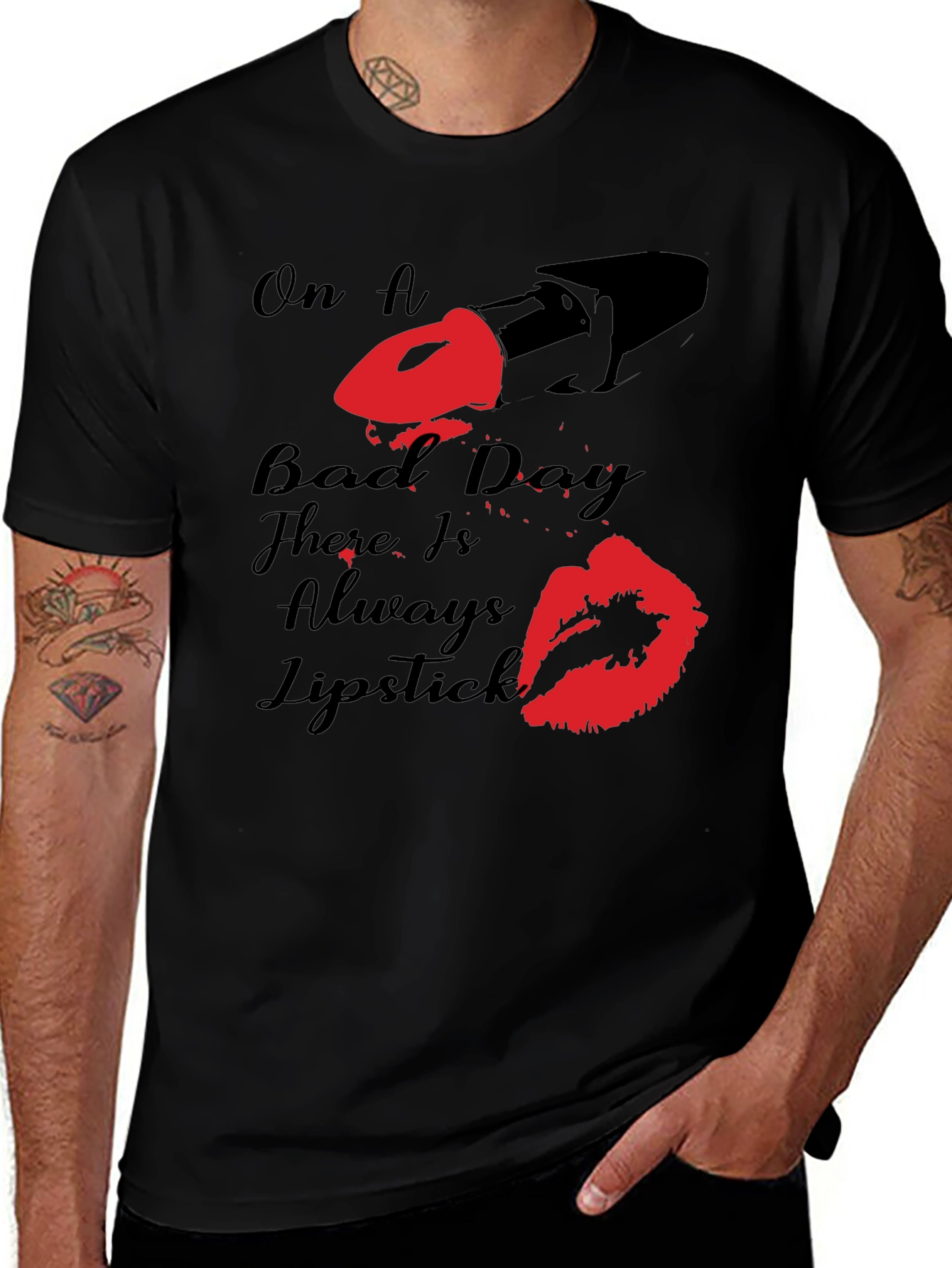 On A Bad Day Lipstick T-Shirt