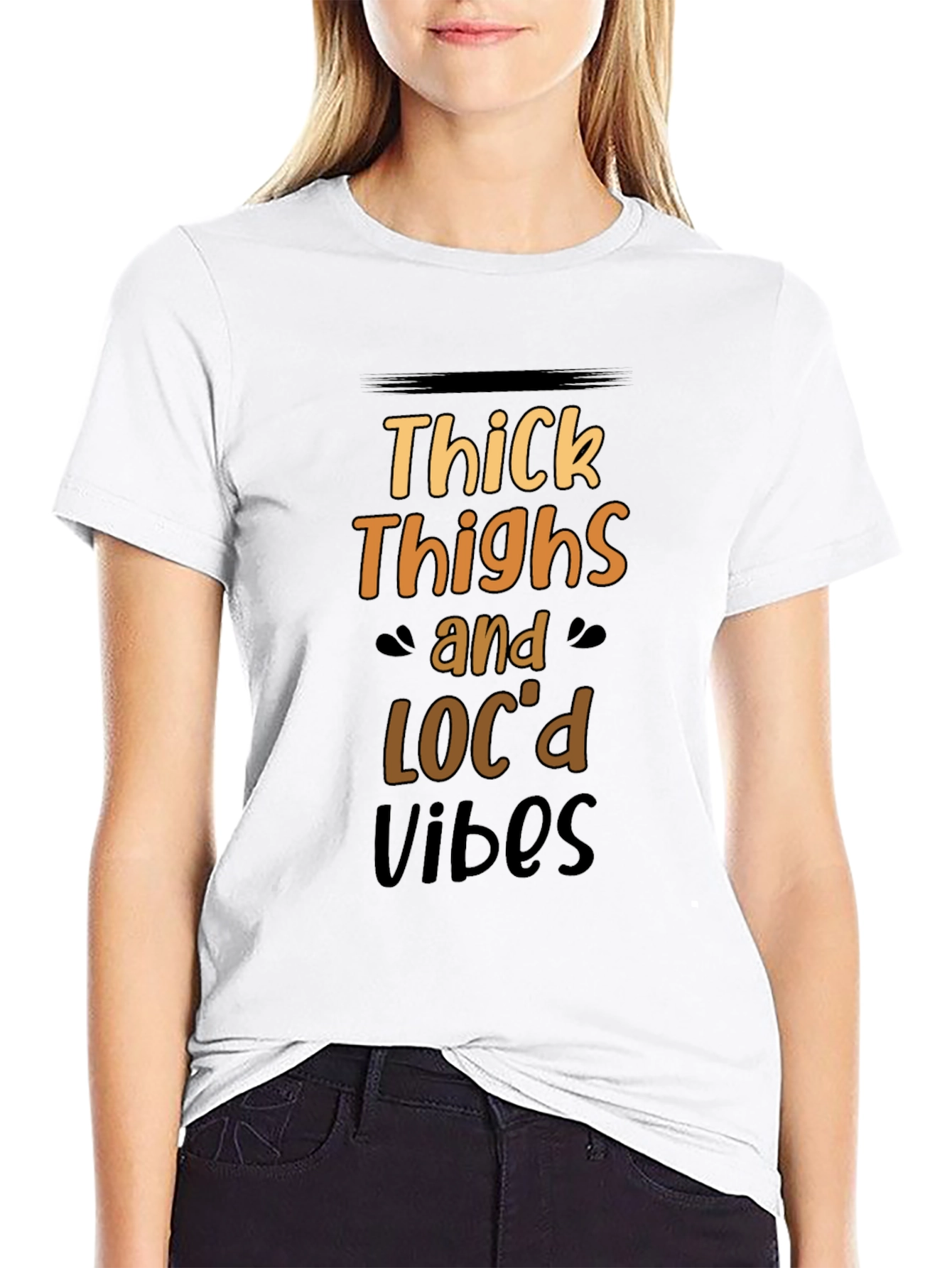 Thick Thighs & Locd Vibes Black T-Shirt
